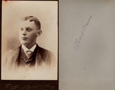 Albert J. Amos

THIS HAS BEEN RETURNED TO FAMILY

This Cabinet Card Photo States: "Albert Amos"

The Photographers name is "Frey", Syracuse, New York
