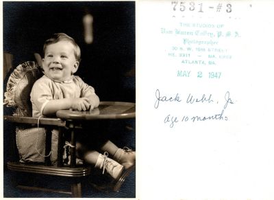 Jack Webb Jr.

This Photo States: "Jack Webb Jr., Age 10 Months"

The Photographers name is "Van Buren Colley", Atlanta, Georgia.

The Photo is Dated 2 May 1947.
