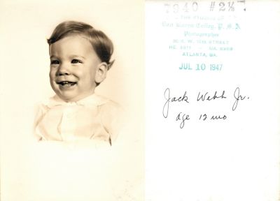 Jack Webb Jr.

This Photo States: "Jack Webb Jr., Age 12 Months."

The Photographers name is "Van Buren Colley", Atlanta, Georgia.
