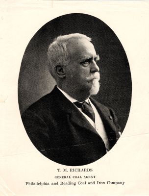 Thomas Myers Richards

This was Donated by Mark Petzel.

This States: "T. M. Richards, General Coal Agent, Philadelphia & Reading Coal & Iron Company"
