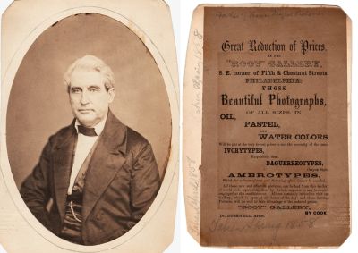 Charles H. Richards

This was Donated by Mark Petzel.

This photo mounted on board states: "Father of Thomas Myers Richards. Taken April 1858/Spring"

This has been ID'D as Charles H. Richards.

The Photographers name is "Root Gallery"
