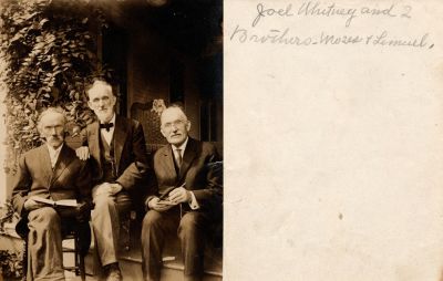Lemuel Whitney, Joel Whitney & Moses Whitney

This Photo States: "Joel Whitney & 2 Brothers, Moses & Lemuel"

NOTE: Left To Right: Lemuel Whitney, Joel Whitney & Moses Whitney

