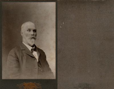William Harrison Fuller

This Cabinet Card Photo States: "Wm. Harrison Fuller, father of Elizabeth"

The Photographers name is "Fox", Sioux Falls, South Dakota.

NOTE: The Back was hard to scan as it was in pencil.
