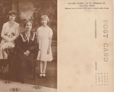 Unidentified

THIS HAS BEEN RETURNED TO FAMILY

Unidentified Real Photo Postcard (RPPC) in the Beilke/Bloom Family Album.

The Photographers name is "Arcade Studio", Duluth, Minnesota.

