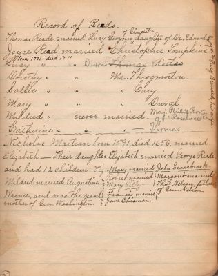 Click to view full size image
==============
Captain Sally Louisa Tompkins Genealogy Book, Page 6
THIS HAS BEEN DONATED TO THE VIRGINIA MUSEUM OF HISTORY & CULTURE.
Tompkins Genealogy Book.
Page 6
Captain Sally Louisa Tompkins Genealogy Book, Page 6
THIS HAS BEEN DONATED TO THE VIRGINIA MUSEUM OF HISTORY & CULTURE.
Tompkins Genealogy Book.
Page 6