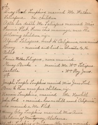Captain Sally Louisa Tompkins Genealogy Book, Page 13

THIS HAS BEEN DONATED TO THE VIRGINIA MUSEUM OF HISTORY & CULTURE.

Tompkins Genealogy Book.

Page 13
