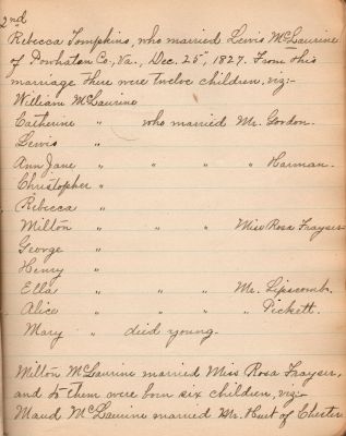Captain Sally Louisa Tompkins Genealogy Book, Page 16

THIS HAS BEEN DONATED TO THE VIRGINIA MUSEUM OF HISTORY & CULTURE.

Tompkins Genealogy Book.

Page 16
