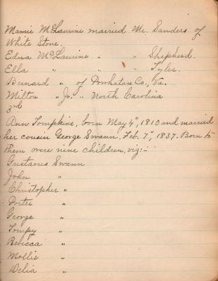Captain Sally Louisa Tompkins Genealogy Book, Page 17

THIS HAS BEEN DONATED TO THE VIRGINIA MUSEUM OF HISTORY & CULTURE.

Tompkins Genealogy Book.

Page 17
