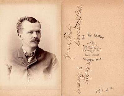 Clarence Doolittle Peck

This Cabinet Card Photo States: "Yours Truly, Clarence D. Peck, Sandusky, Ohio. 29 August 1882"

The Photographers name is "Oakley", Ravenna, Ohio
