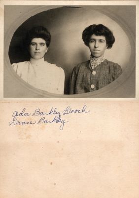 Ada Berkley Gooch & Grace Barkley

This was Donated by Cheryl Webber.

This photo mounted on board states: "Ada Barkley Gooch & Grace Barkley"
