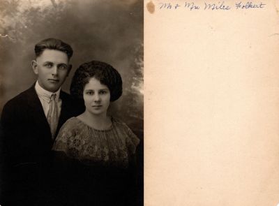 Click to view full size image
==============
Mr. & Mrs. Miles Folkert
This photo states: "Mr. & Mrs. Miles Folkert"
Mr. & Mrs. Miles Folkert
This photo states: "Mr. & Mrs. Miles Folkert"