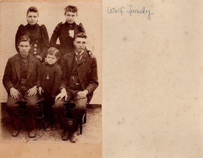 The Wolf Family

This was Donated by Mel Gamertsfelder.

This Cabinet Card Photo States: "Wolf Family"

There is no location Noted.

