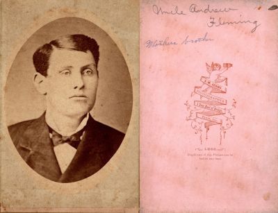 Andrew Fleming

This Cabinet Card Photo States: "Uncle Andrew Fleming, Mother's brother"

The Photographers name is "S. M. Adams", Elgin, Illinois.
