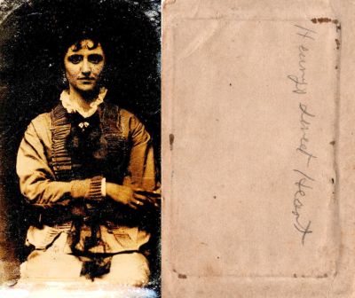 Unidentified

This was Donated by Cheryl Webber.

This Tintype Photo States: "Henry's Sweet Heart"

NOTE: This Tintype photo is in very poor shape
