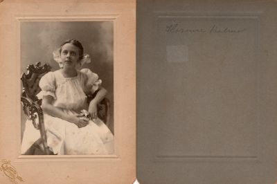 Florence Holmes

This photo mounted on board states: "Florence Holmes"

The Photographers name is "Rockwood", Broadway, New York

