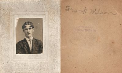 Frank Wilson 

This photo mounted on board states: "Frank Wilson"

The Photographers name is "Brinkmier's Studio". there is no location noted.

