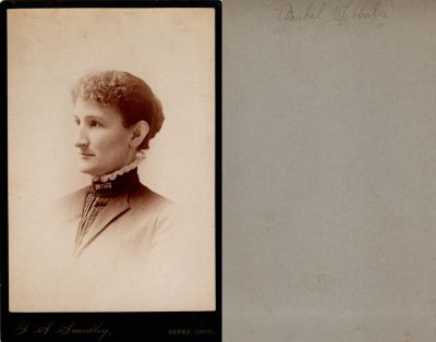 Mabel Zaire Tibbals Annis

This Cabinet Card Photo States: "Mabel Tibbals"

The Photographers name is "Smeadley", Berea, Ohio.
