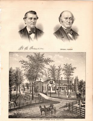 Grindal Rawson & Henry B. Rawson

This is a harvested page out of the Genealogy Book, "History of Lorain County, Ohio". The Book was published in 1879.

The illustration is of Grindall Rawson & son, Henry B. Rawson.

