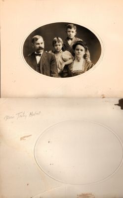 Laurence King Monfort, Maria D. Freitag Monfort, Raymond Watts Monfort & Marjorie Delia Monfort

This photo mounted on board (enclosed in a case) has two names indicated. The first name is Laurence Monfort & the second name is Maria Freitag Monfort.

The Photographers name is "Elite Studio", Spokane, Washington

NOTE: Only one of the names is added above.
