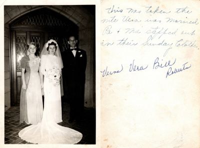 Verna, Vera & Bill Roberts

This Photo States: "This was taken the nite Vera was married. Pa & Ma stepped out in their Sunday clothes. Verna, Vera & Bill Roberts"
