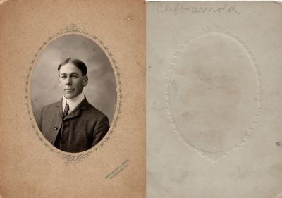 Clifford "Cliff" Arnold

This photo mounted on board states: "Cliff Arnold"

The Photographers name is "Nicholson's Sons", Crawfordsville, Indiana.
