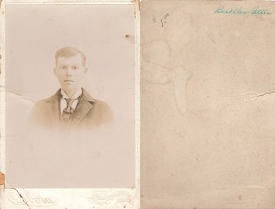 Bert VanPatten

THIS HAS BEEN RETURNED TO FAMILY

This Cabinet Card Photo States: "Bert VanPatten"

The Photographers name is "Osborn", Coldwater, Michigan
