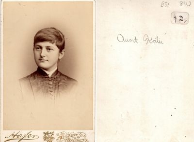 Click to view full size image
==============
Katie
This was Donated by Jody Hansen
This Cabinet Card Photo States: "Aunt Katie"
The Photographers name is "Hafer", Reading, Pennsylvania
 Katie
This was Donated by Jody Hansen
This Cabinet Card Photo States: "Aunt Katie"
The Photographers name is "Hafer", Reading, Pennsylvania