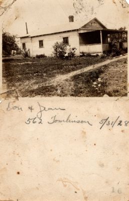 Don & Jean Home

This Photo States: "Don & Jean, 562 Tomlinson, 31 May 1928"
