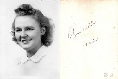 Annette

This was Donated by Elaine Swan

This Photo States: "Annette, 1942"
