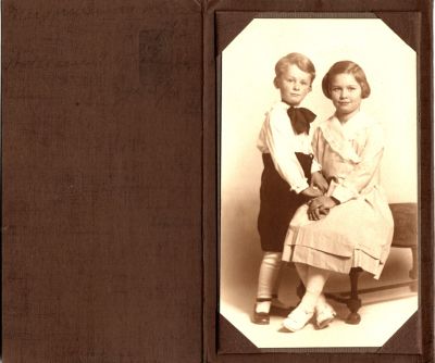 Margaret Emery White & William Alvin White Jr.

The was Donated by Lori Bateman.

This photo states: "Margaret Emery White, Age 7 1/2 & William A. White Jr., Age 5 1/4"
