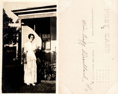 Leafy Beatrice Droullard

This was Donated by Linda Zinn.

This Real Photo Postcard (RPPC) States: "Miss Leafy Droullard"
