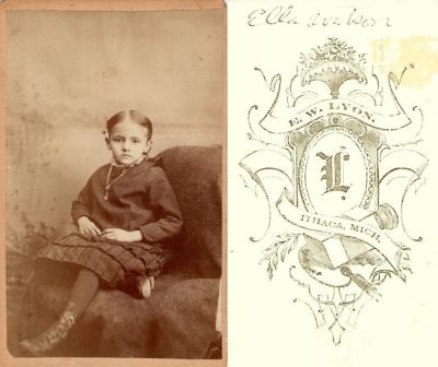Ella Jane Earl Watson

This CdV Photograph States: "Ella Watson"

The Photographers name is "E. W. Lyon", Ithaca, Michigan.
