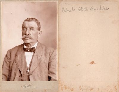 William F. Buehler

This was Donated by Paul Skipper.

This Cabinet Card Photo States: "Uncle Will Buehler"

The Photographer was in Parkersburg, West Virginia
