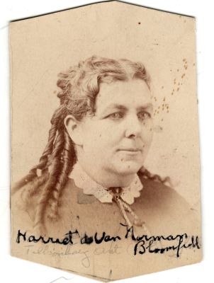 Click to view full size image
==============
Harriet Adelaide VanNorman Bloomfield
This was Donated by Cheryl Webber/ The Terry Girls Genealogy.
This CdV Photograph states: "Harriet VanNorman Bloomfield"
Harriet Adelaide VanNorman Bloomfield
This was Donated by Cheryl Webber/ The Terry Girls Genealogy.
This CdV Photograph states: "Harriet VanNorman Bloomfield"