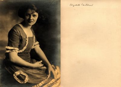 Elizabeth Cartmell

This Photo States: "Elizabeth Cartmell"

The Photographers name is "L. or J. Morris Studio", Kansas City
