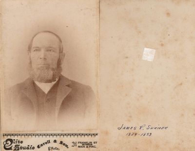 James Range Shriver

THIS HAS BEEN RETURNED TO FAMILY

This was Donated by Cheryl Webber/ The Terry Girls Genealogy.

This Cabinet Card Photo States: "James R. Shriner, 1829-1893"

The Photographers name is "Elite Studio, Corell & Son", 31 Franklin Street, between Main & Pine

