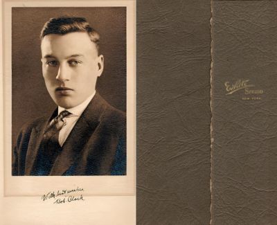 Bob Clark

This Photo States: "With Best Wishes, Bob Clark"

The Photographers name is "White Studio", New York

