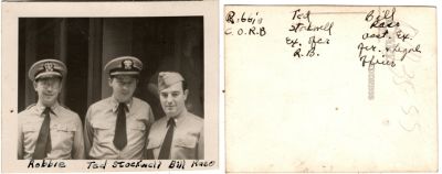 Theo Coit "Ted" Stockwell

This Cut Real Photo Postcard States: "Robbie, Ted Stockwell &
Bill Raso."

The back of the Real Photo Postcard (RPPC) States: "Robbie, C.O.R.B., Ted Stockwell, Ex. Offcr, R.B. & Bill Raso, Asst. Ex., ___ & ____, Officer"
